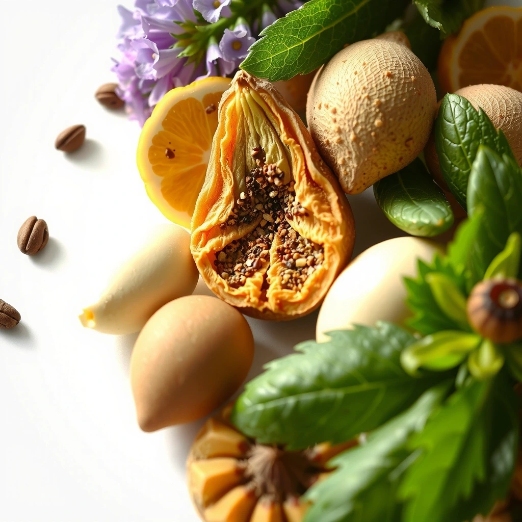 Makroaufnahme natürlicher Vitalstoffe